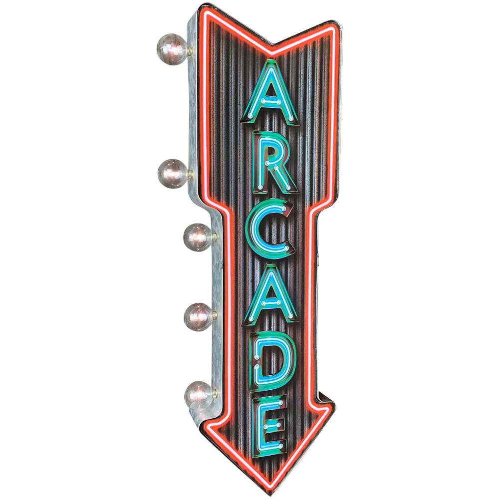 Arcade Neon Print LED Arrow Sign