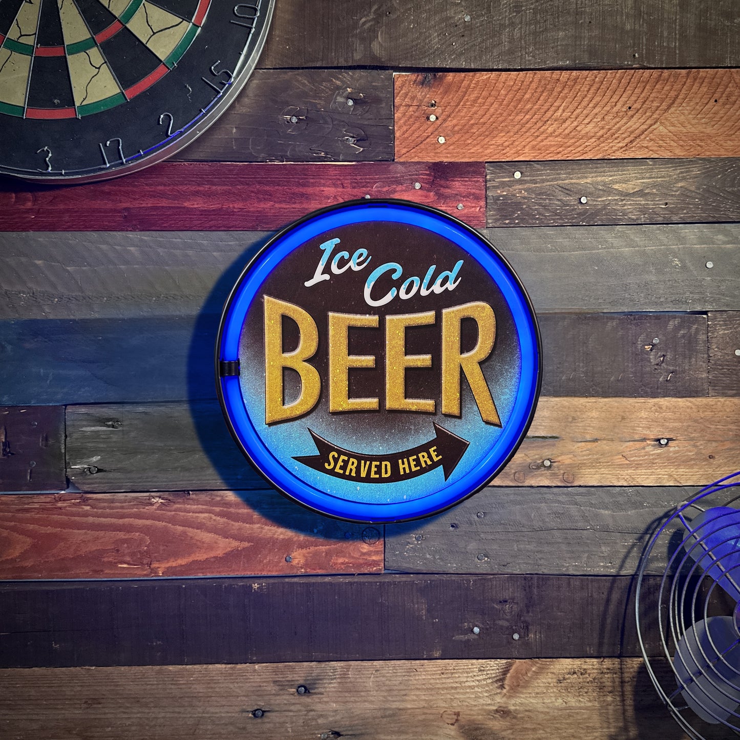 Ice Cold Beer LED Neon Bottle Cap Sign