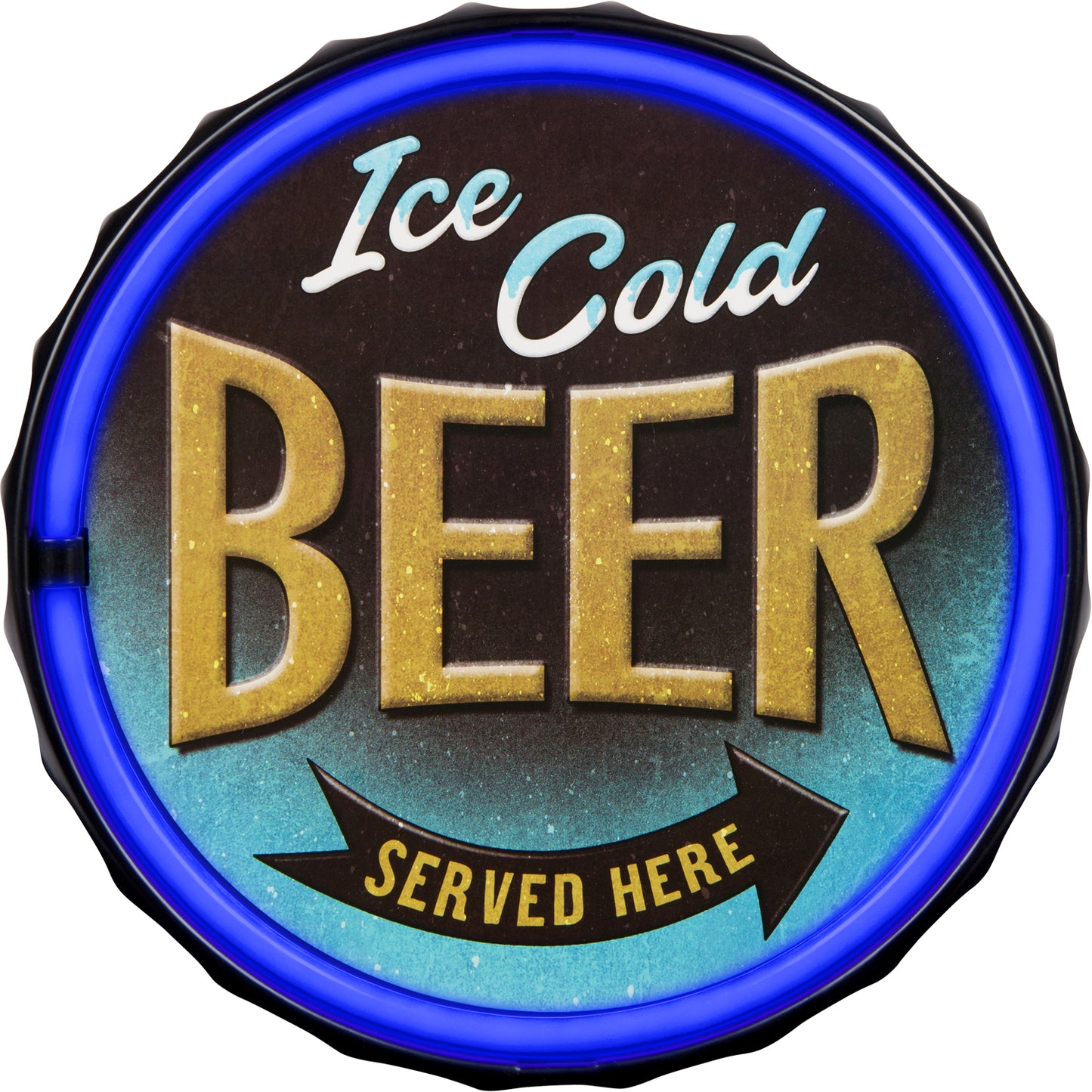 Ice Cold Beer LED Neon Bottle Cap Sign