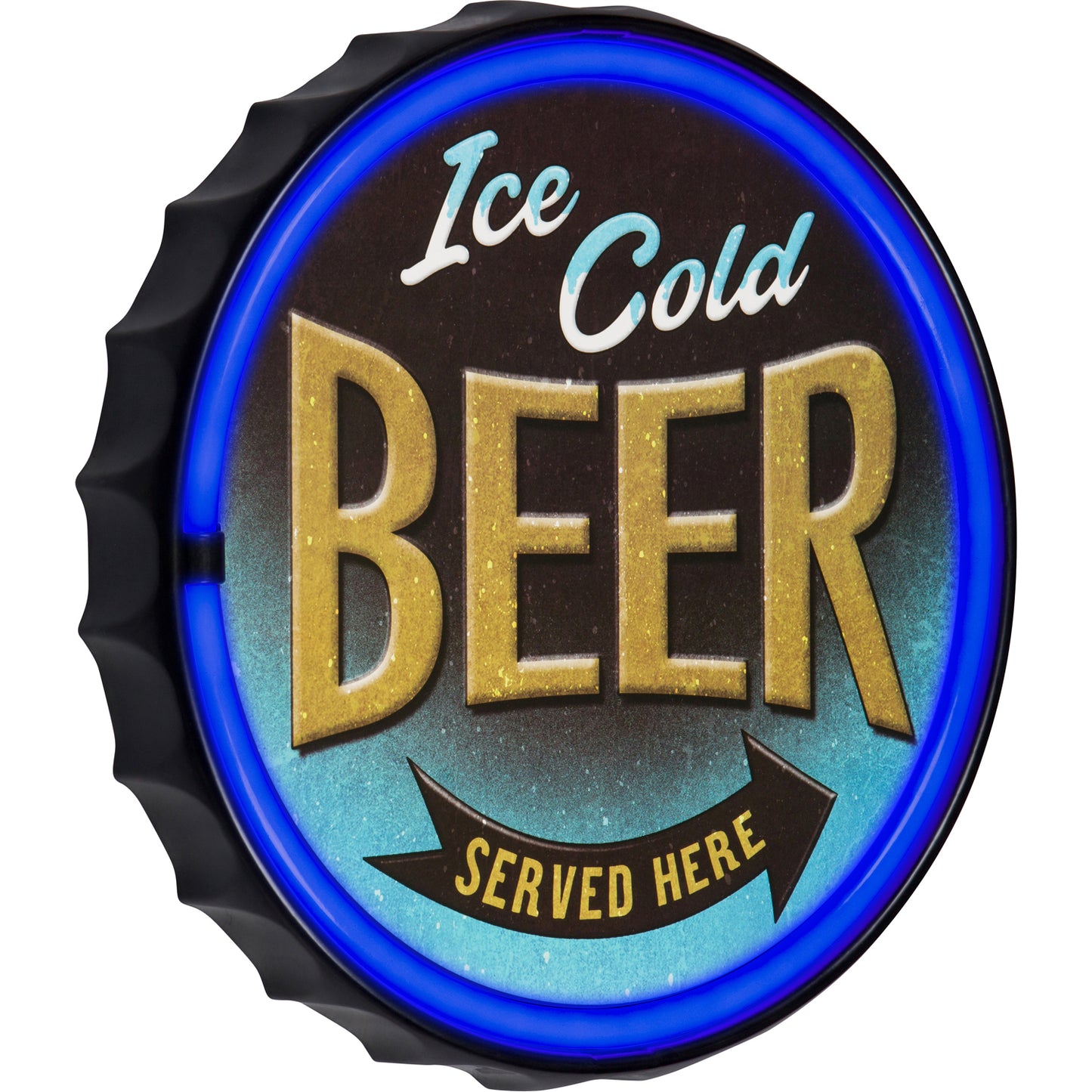 Ice Cold Beer LED Neon Bottle Cap Sign
