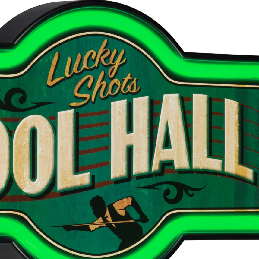 Lucky Shots Pool Hall LED Neon Sign