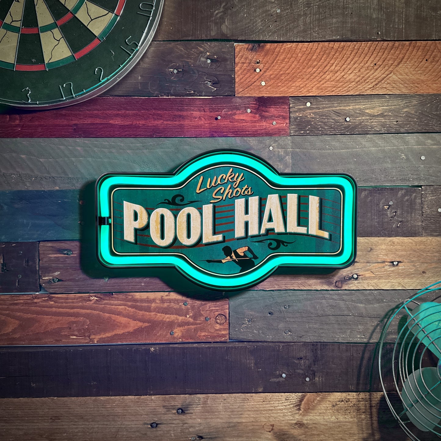 Lucky Shots Pool Hall LED Neon Sign