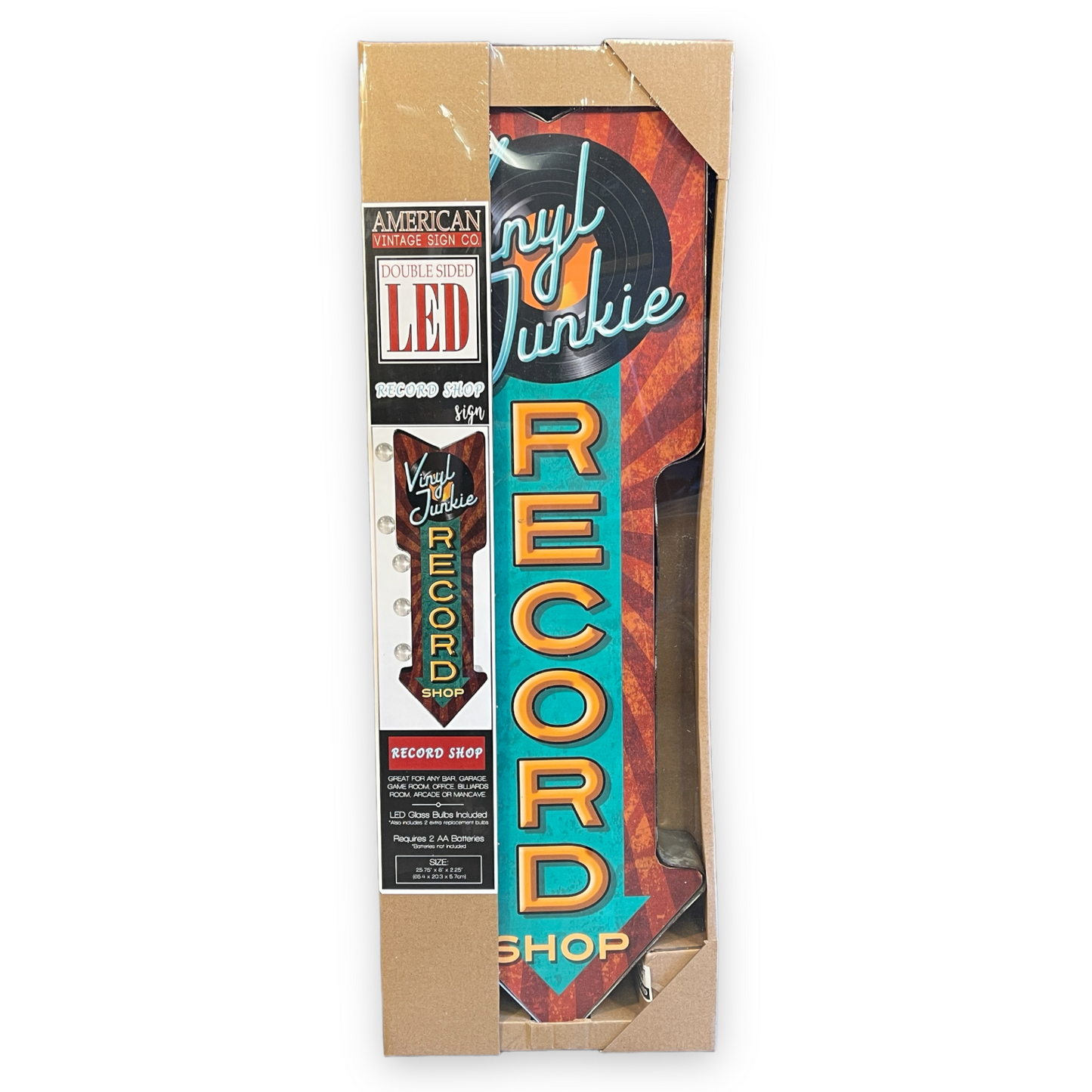 Record Shop LED Arrow Sign