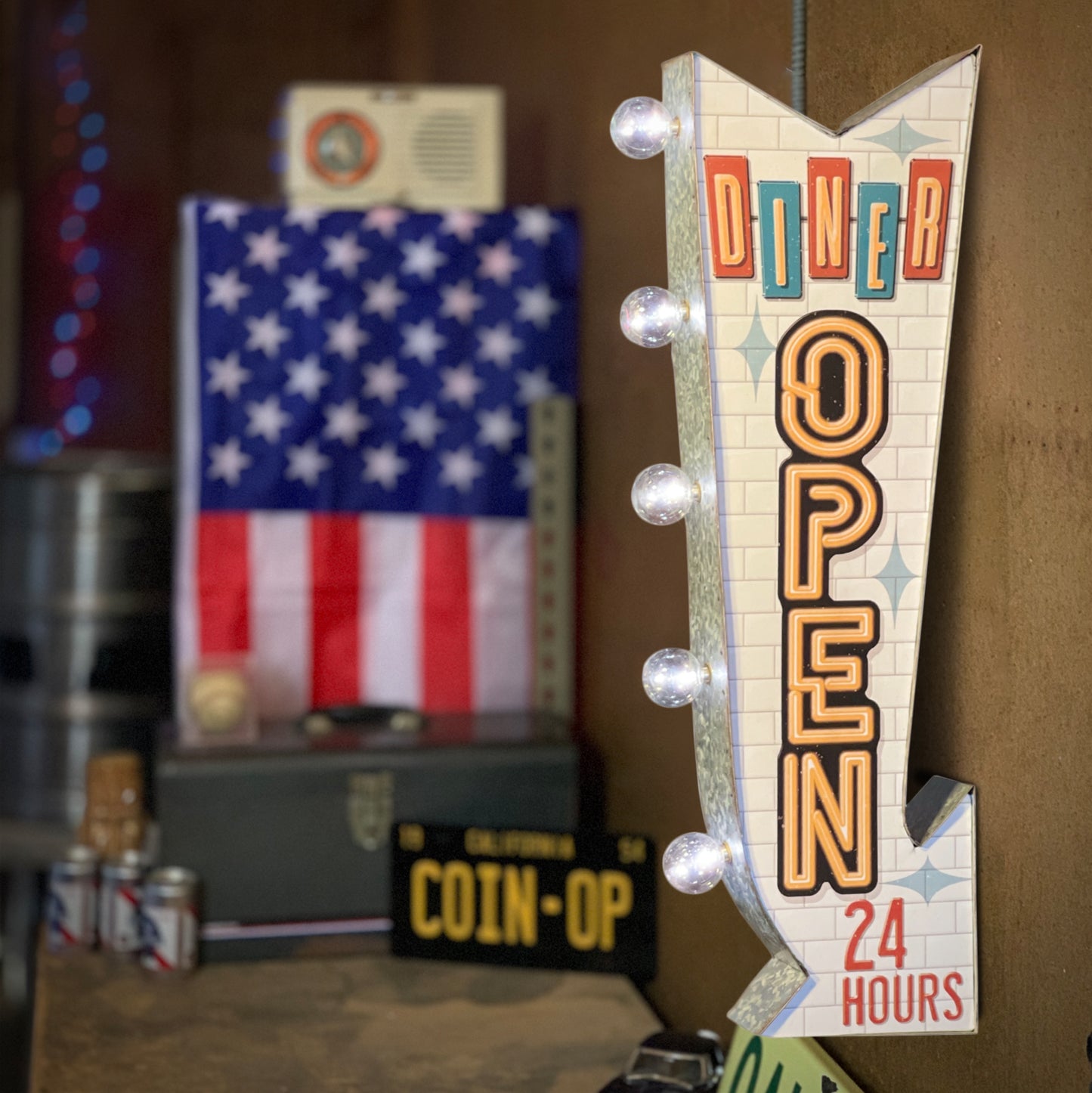 Diner Open LED Arrow Sign