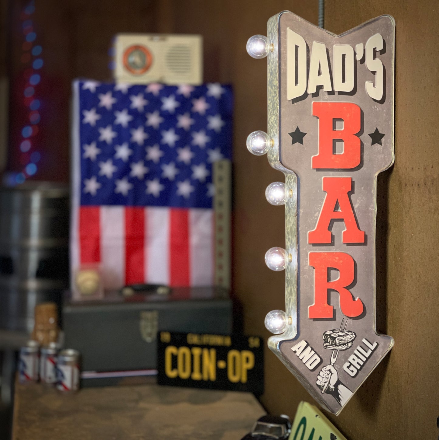 Dad's Bar LED Arrow Sign