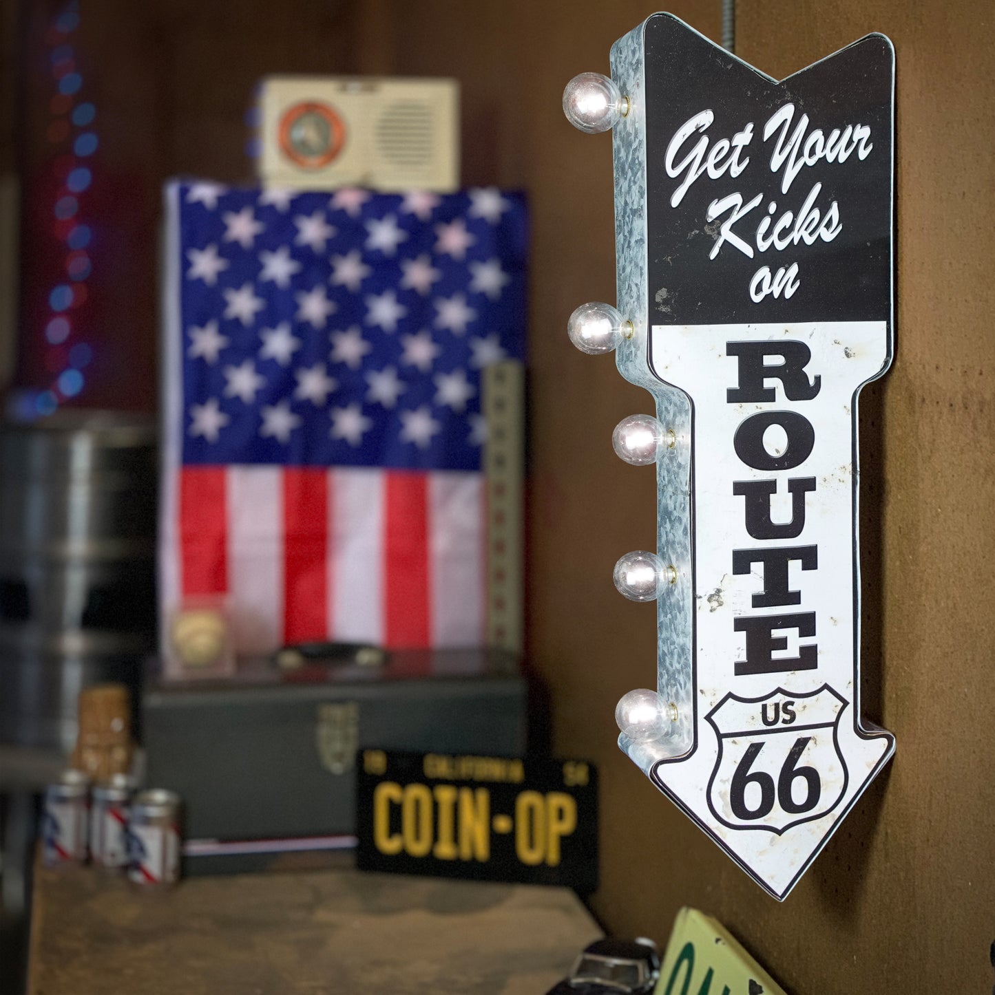 Route 66 LED Arrow Sign