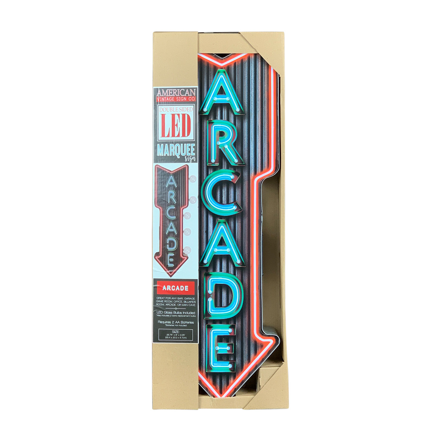 Arcade Neon Print LED Arrow Sign