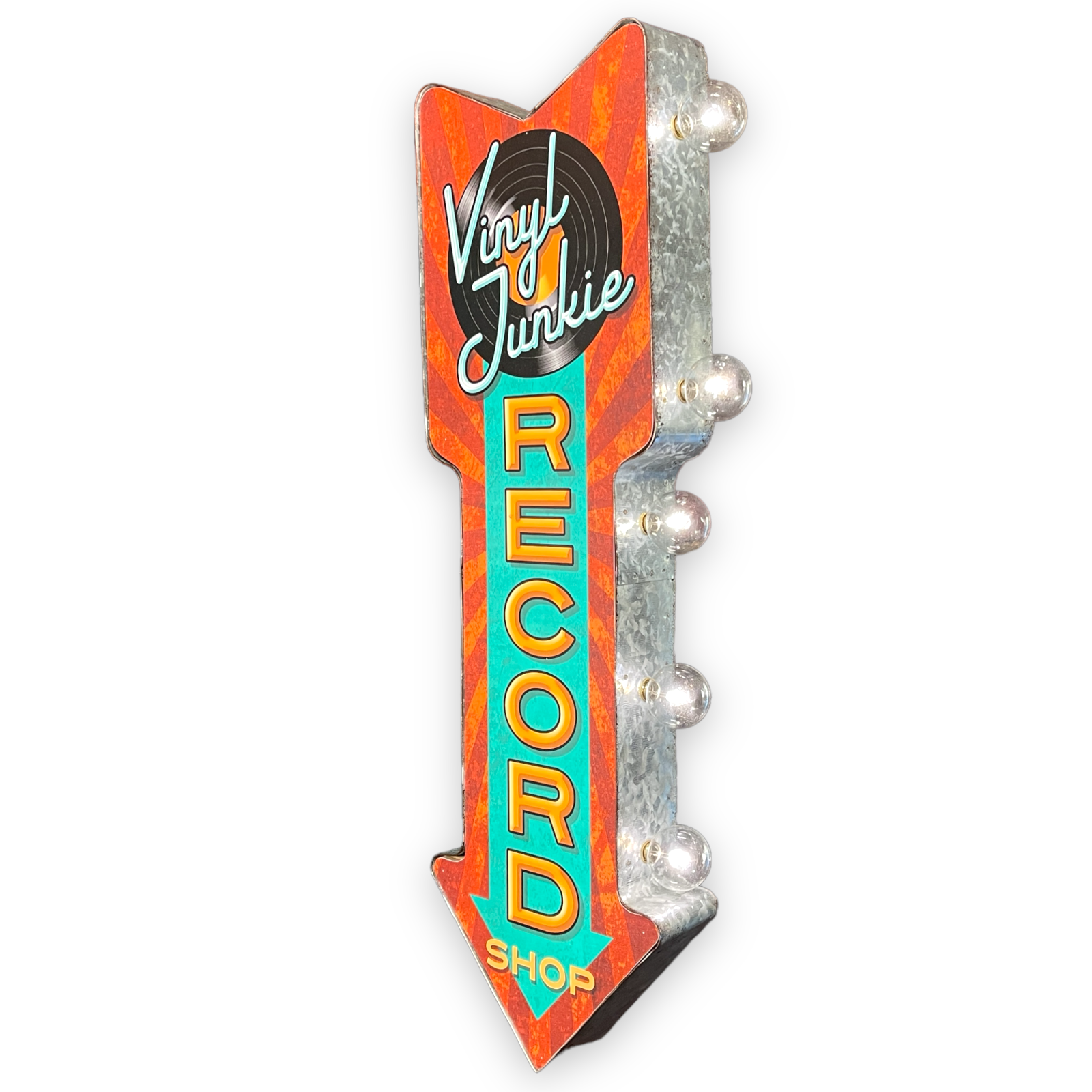 Record Shop LED Arrow Sign – Cold Pizza Sign Co.