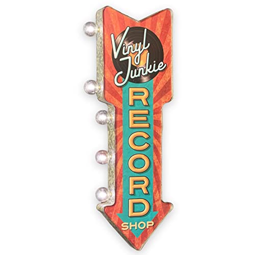 Record Shop LED Arrow Sign – Cold Pizza Sign Co.